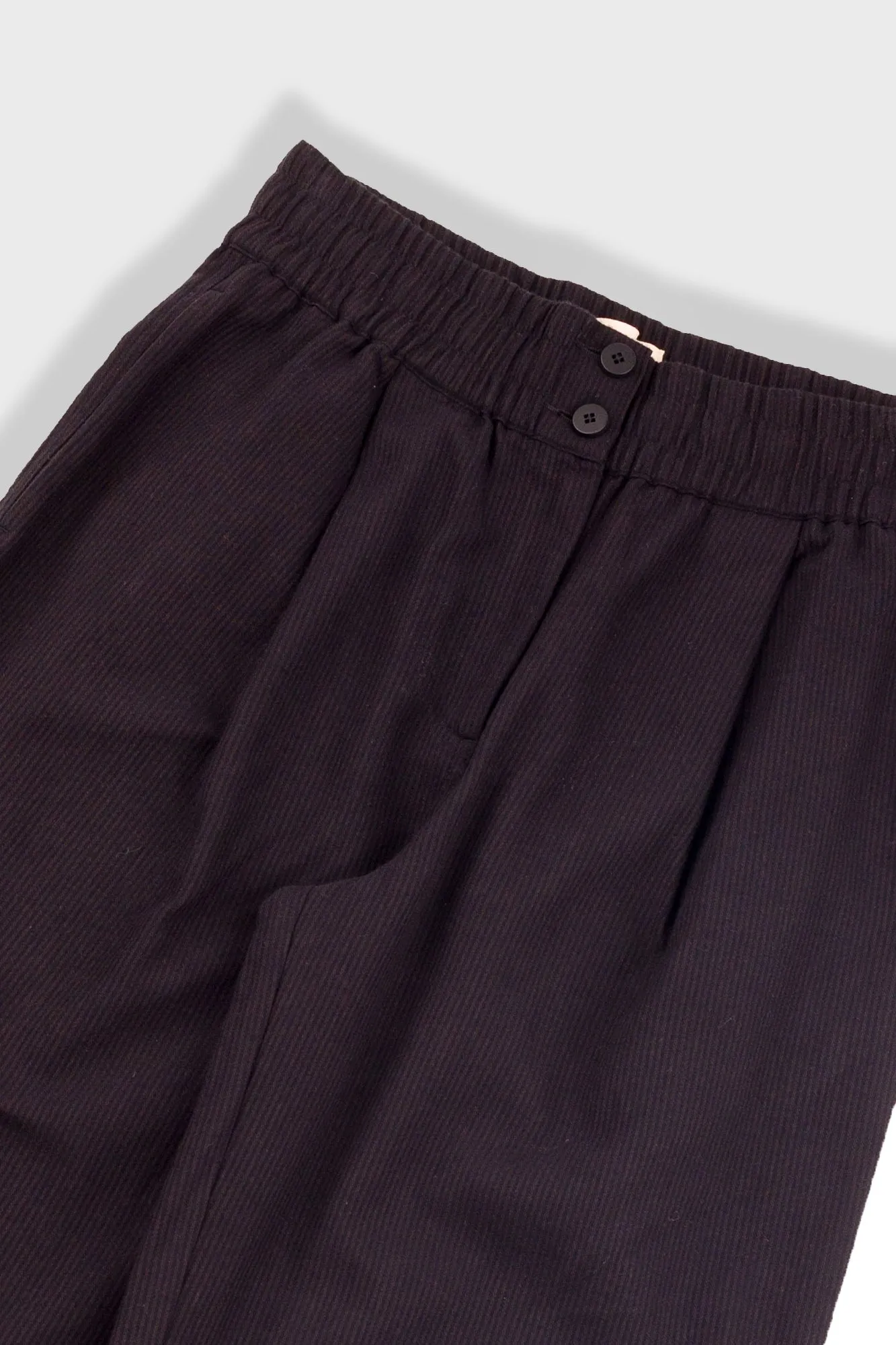 Drawcord Baggy Pants - Soft Black Brushed Stripe sold by Folk product image thumbnail 5