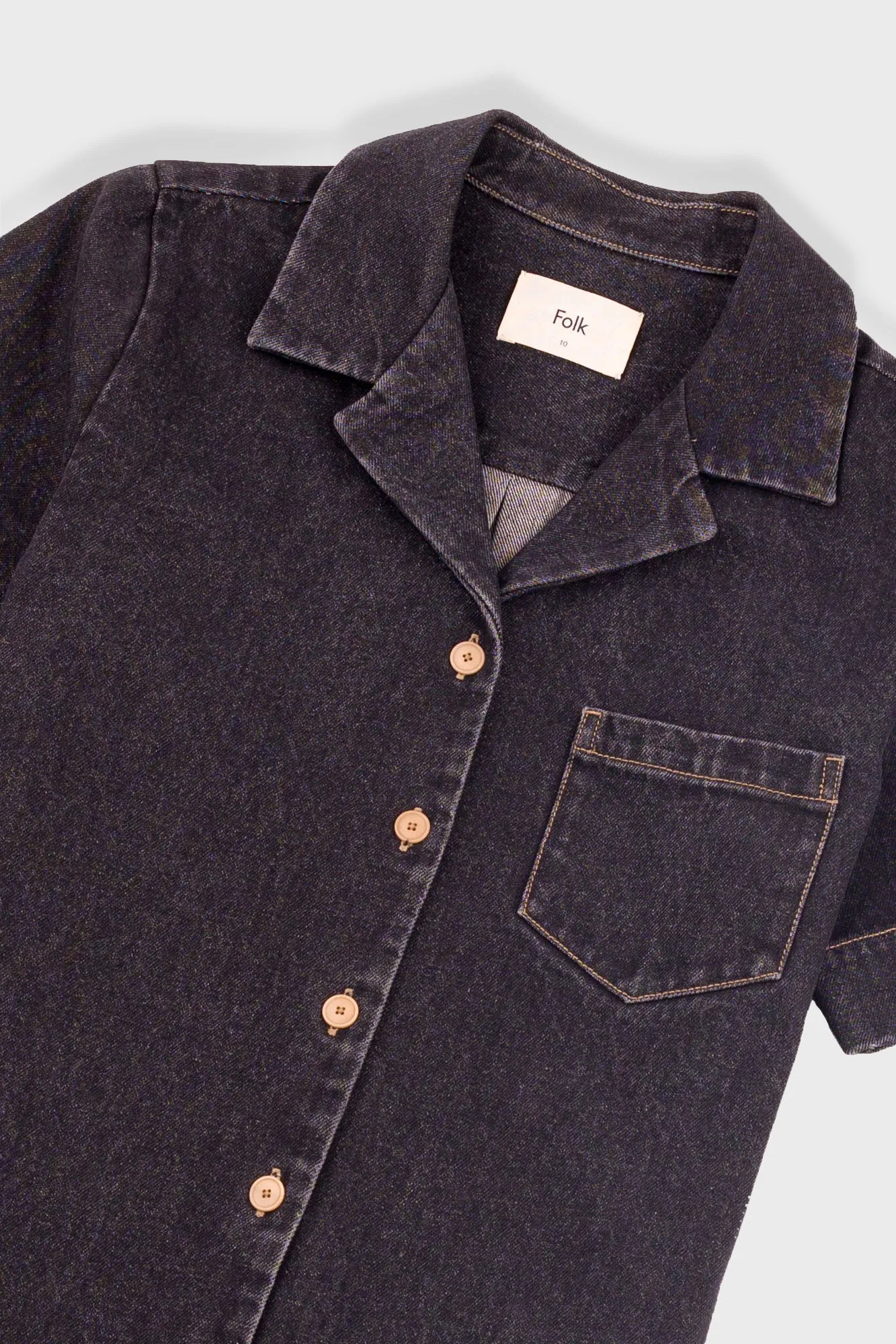 Shirt Dress - Washed Black Denim sold by Folk product image thumbnail 5