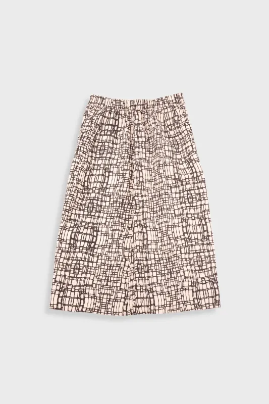 Full Seam Skirt - Black Ecru Maze Print sold by Folk
