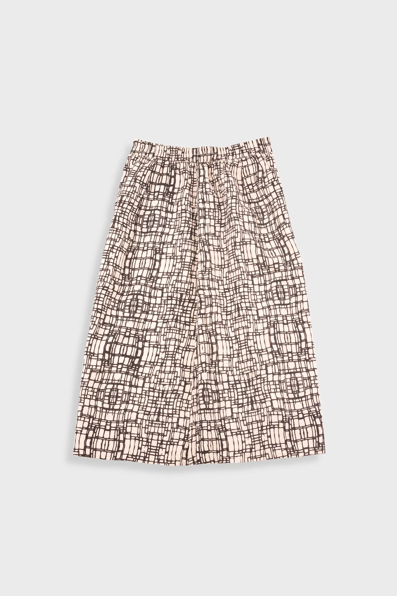 Full Seam Skirt - Black Ecru Maze Print sold by Folk