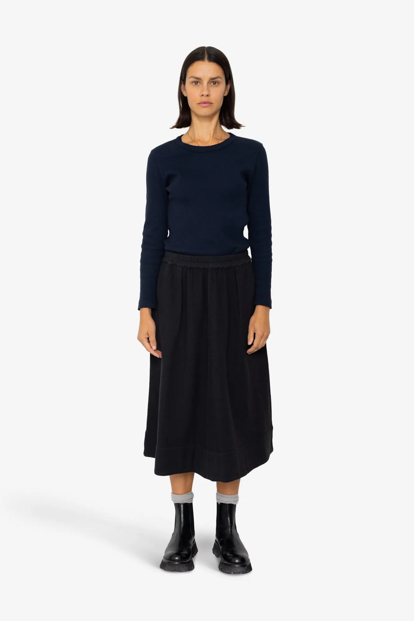 Full Seam Skirt - Black Small Basket Weave sold by Folk product image thumbnail 2