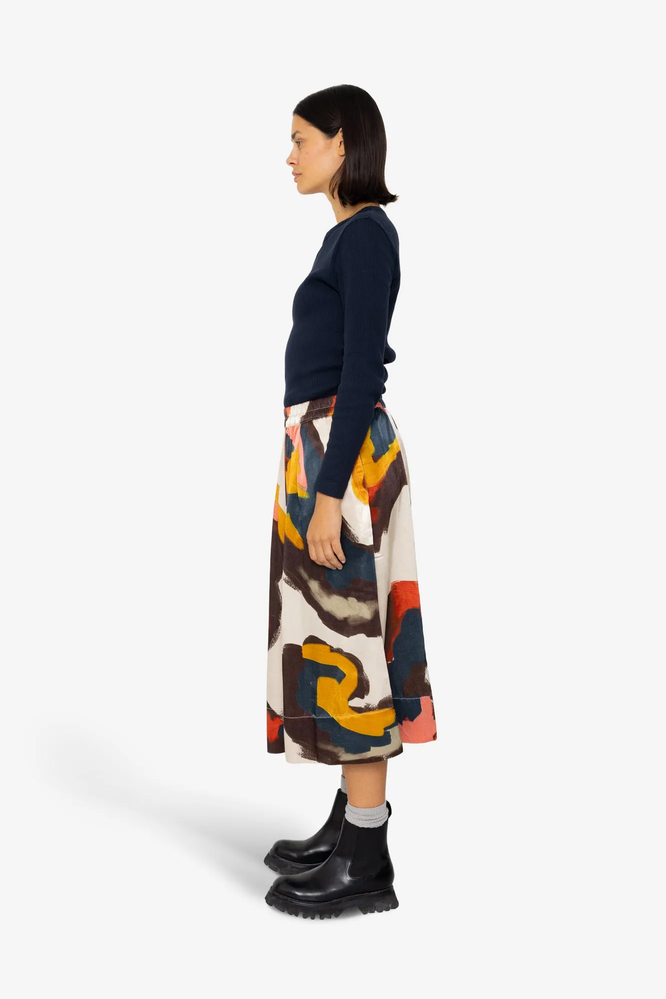 Full Seam Skirt - Impasto Print Satin sold by Folk product image thumbnail 5