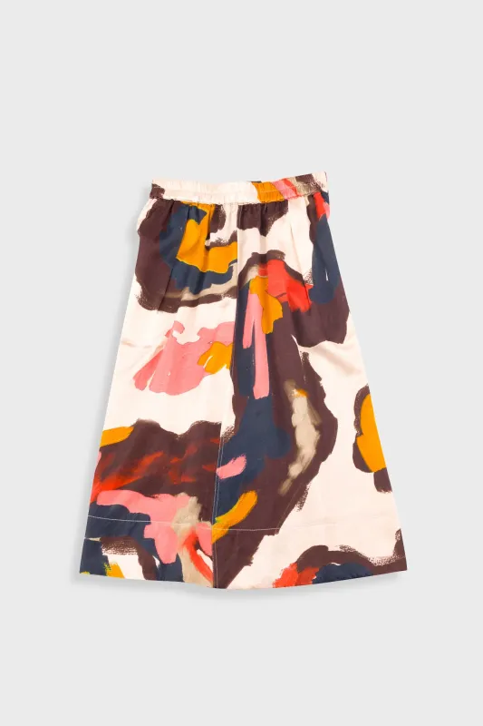 Full Seam Skirt - Impasto Print Satin sold by Folk
