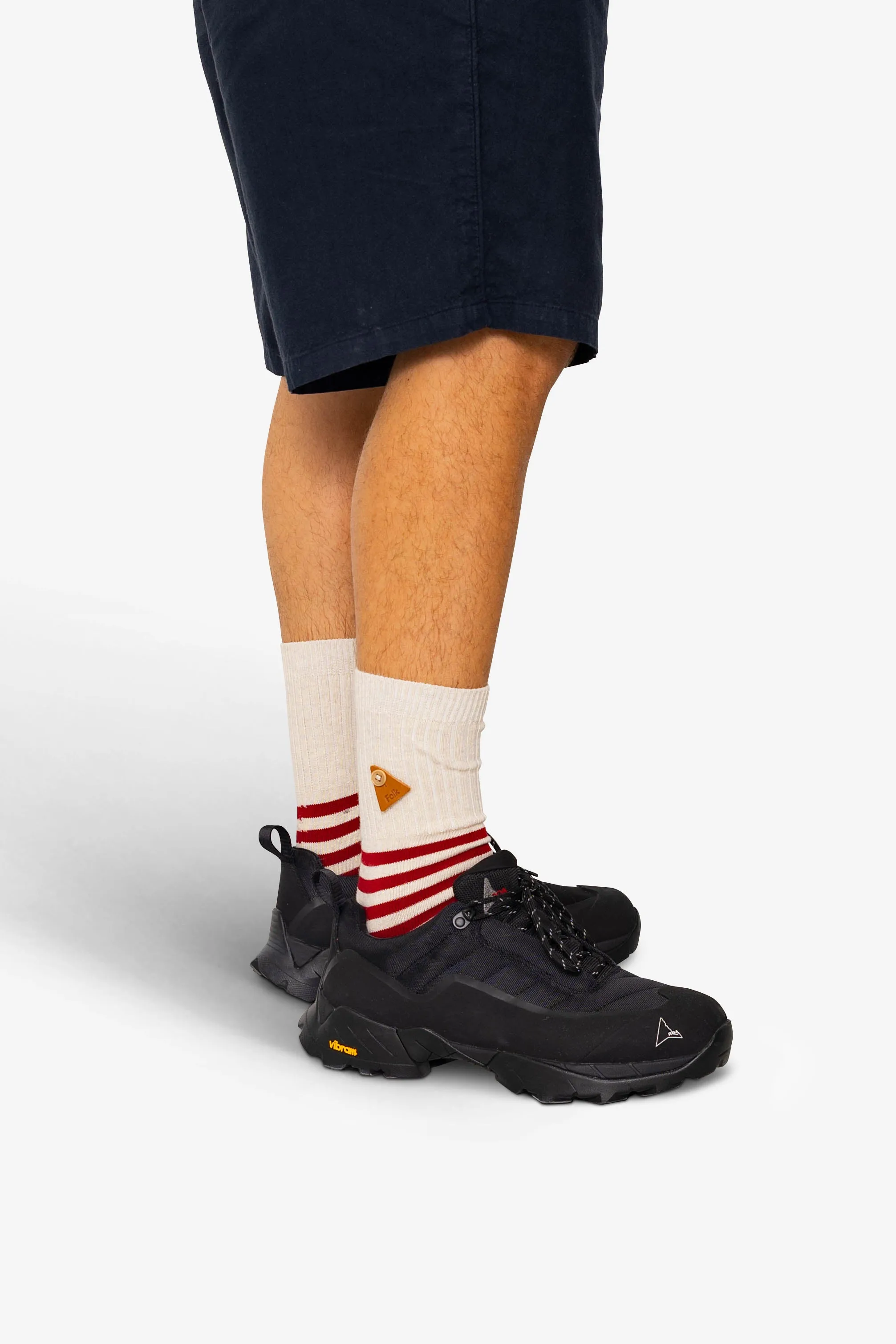 Striped Socks - Crimson / Stone sold by Folk product image thumbnail 3