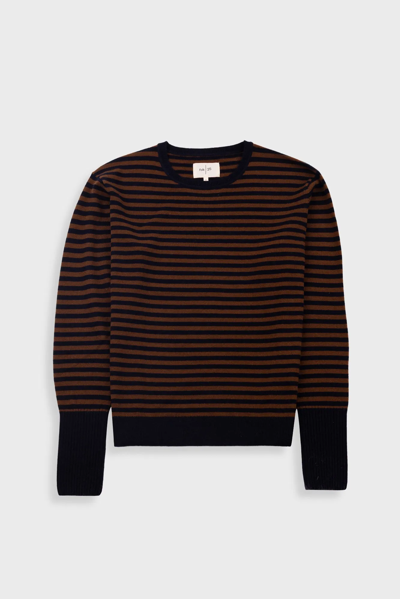 Rib Knit Top - Navy / Brown Stripe sold by Folk