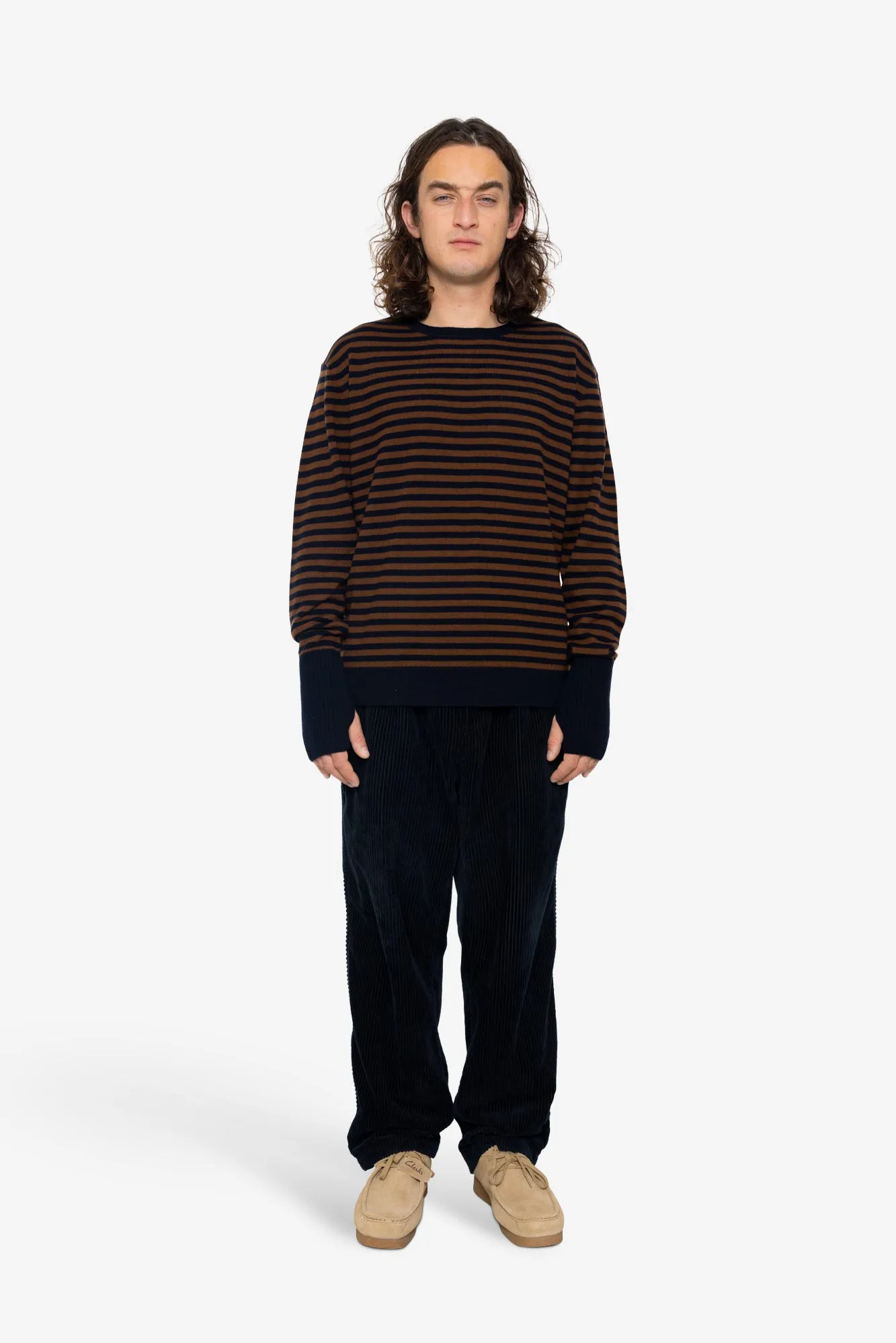 Rib Knit Top - Navy / Brown Stripe sold by Folk product image thumbnail 2