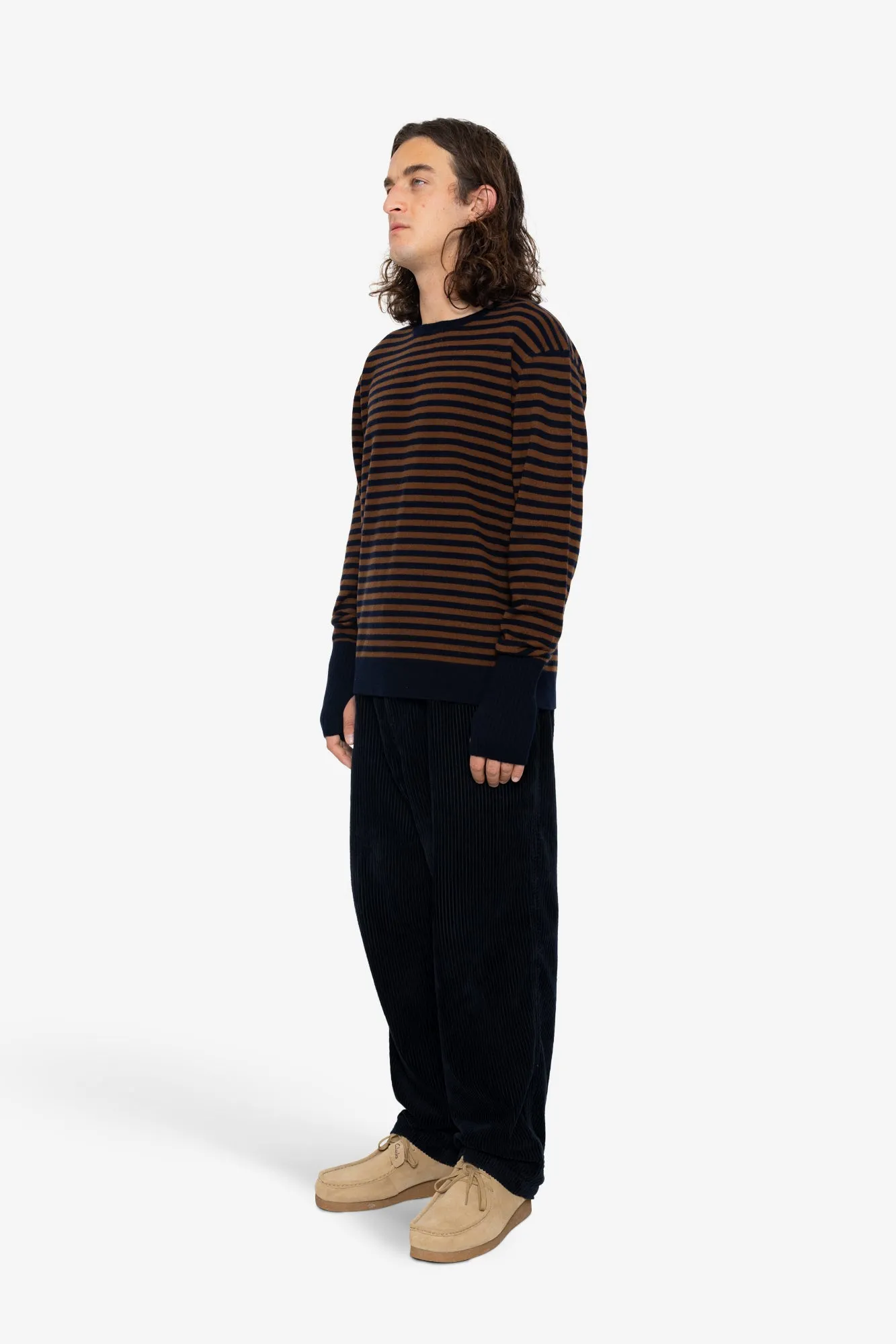 Rib Knit Top - Navy / Brown Stripe sold by Folk product image thumbnail 3