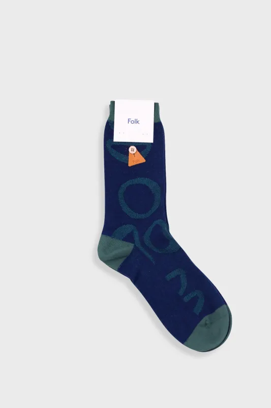 Lightweight Suiting Sock - Navy / Khaki made by Folk