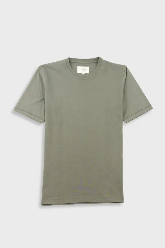 Contrast Sleeve T-Shirt - Olive sold by Folk