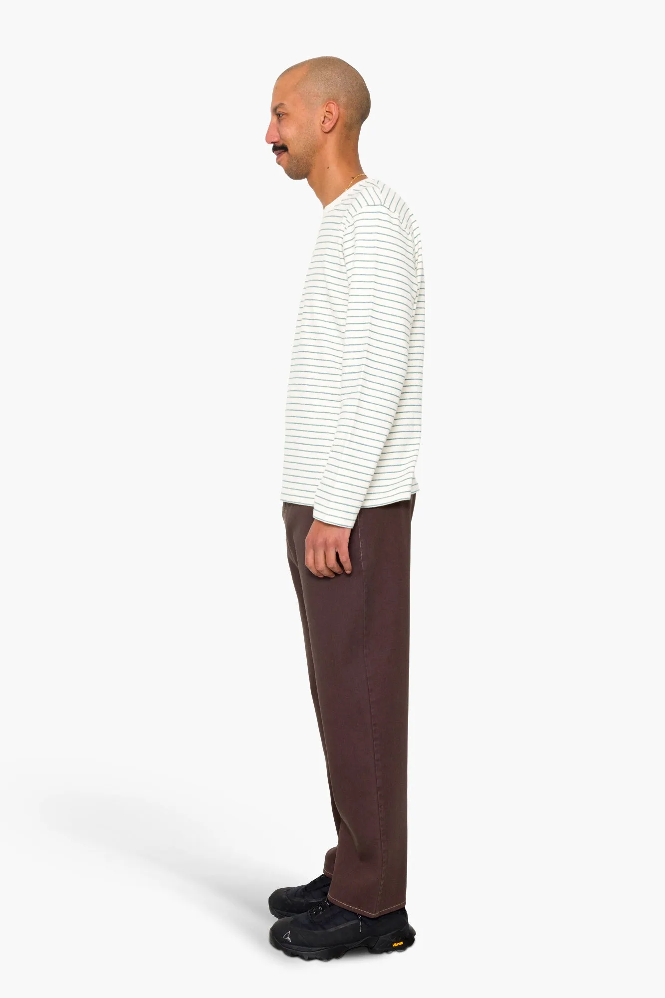 Long Sleeve Textured Stripe T-Shirt - Ecru / Misty Green sold by Folk product image thumbnail 4