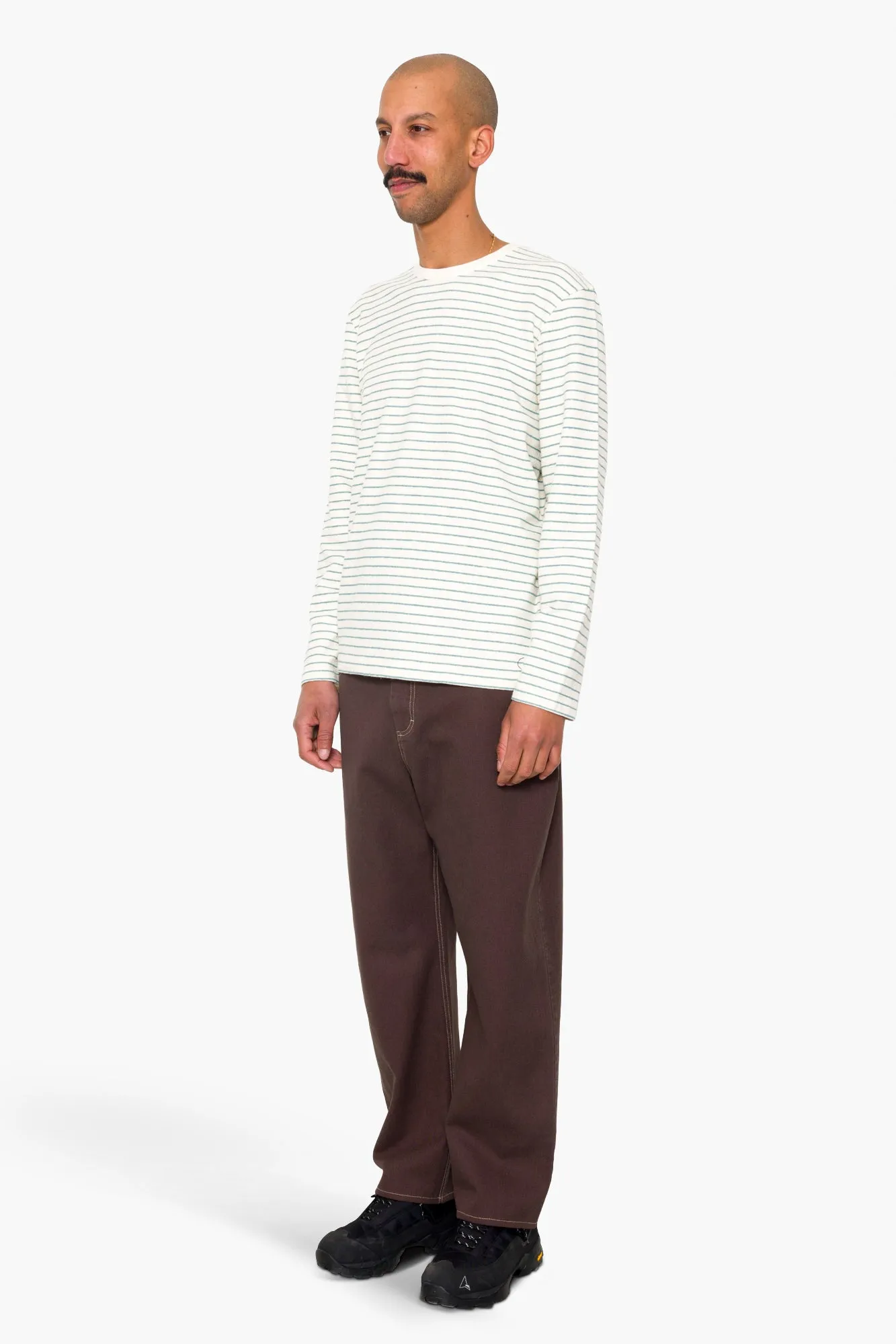 Long Sleeve Textured Stripe T-Shirt - Ecru / Misty Green sold by Folk product image thumbnail 3