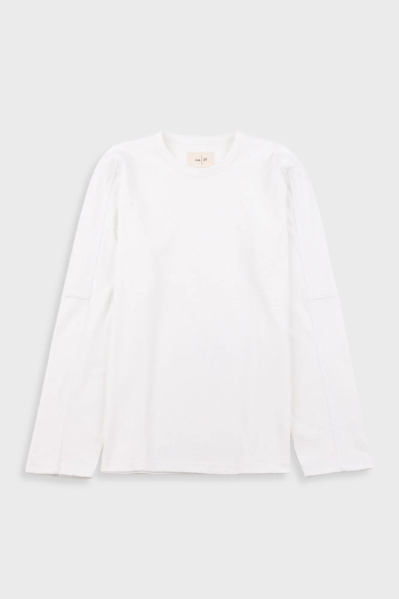 Long Sleeve Curve Panel T-Shirt - White Waffle sold by Folk