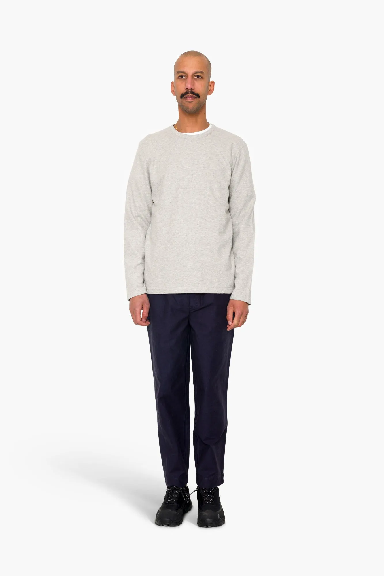 Long Sleeve Textured T-Shirt - Light Grey Melange sold by Folk product image thumbnail 2