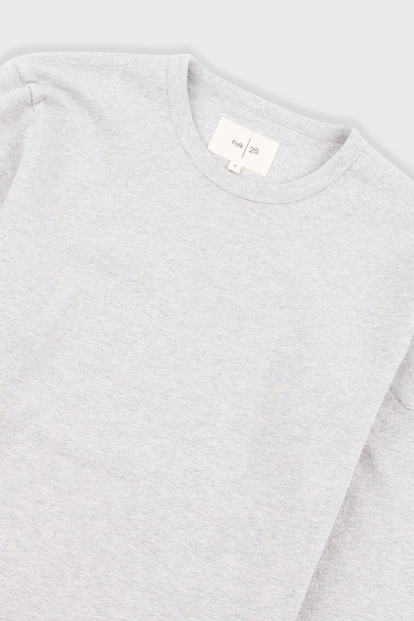 Long Sleeve Textured T-Shirt - Light Grey Melange sold by Folk product image thumbnail 5