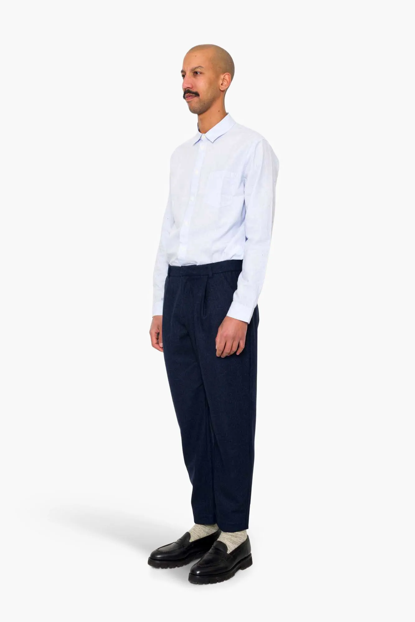 Assembly Suit Trouser - Navy Melange Wool sold by Folk product image thumbnail 3
