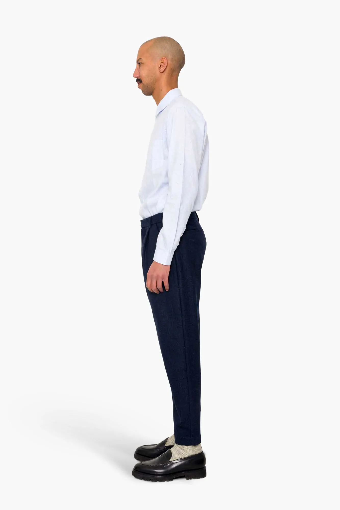 Assembly Suit Trouser - Navy Melange Wool sold by Folk product image thumbnail 4