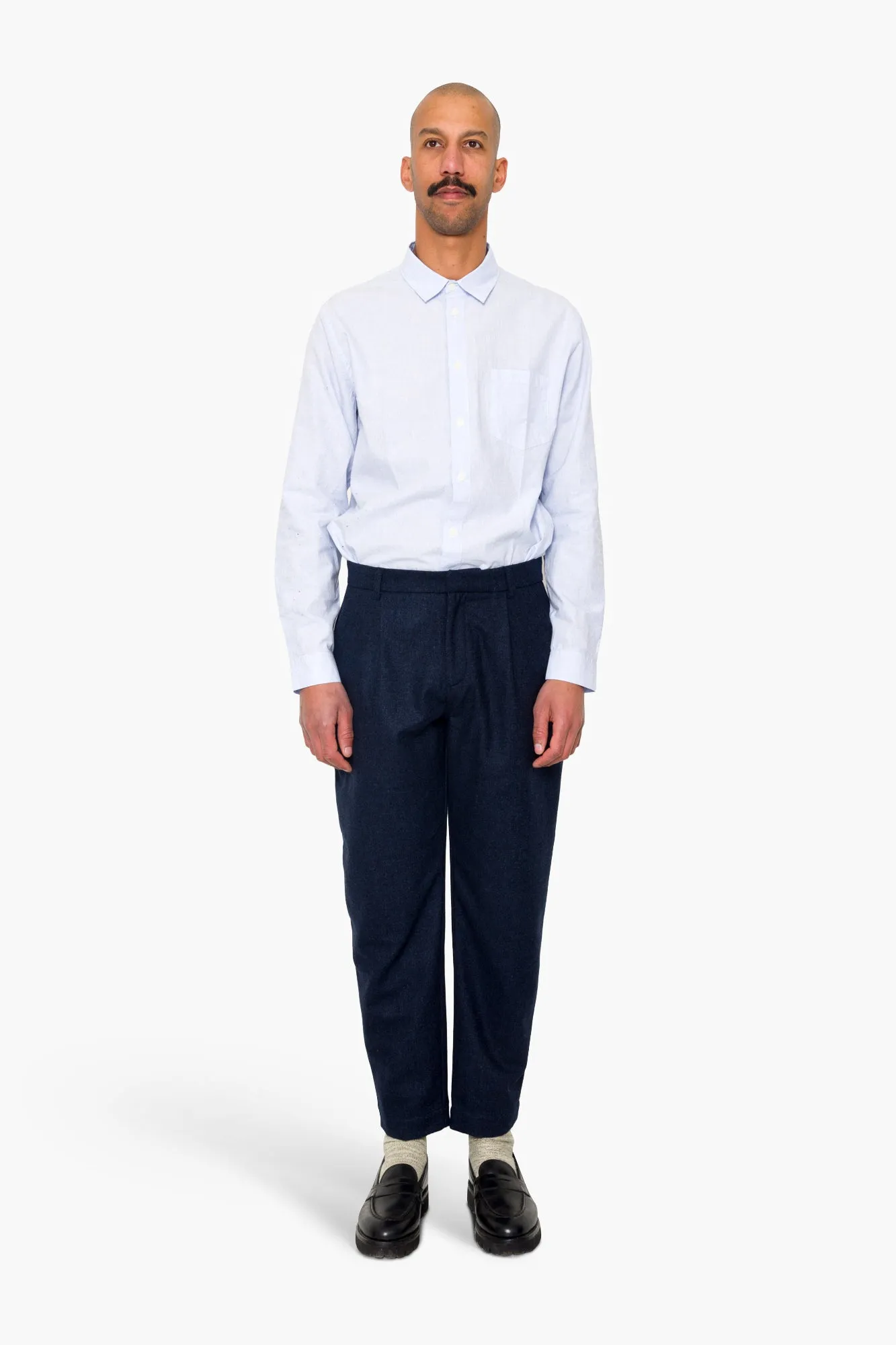 Assembly Suit Trouser - Navy Melange Wool sold by Folk product image thumbnail 2
