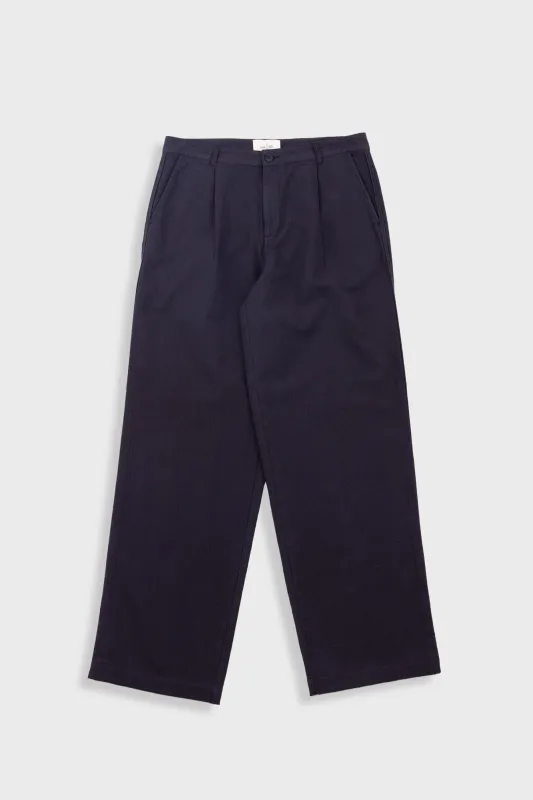 Wide Fit Trouser - Soft Black Topstitch made by Folk