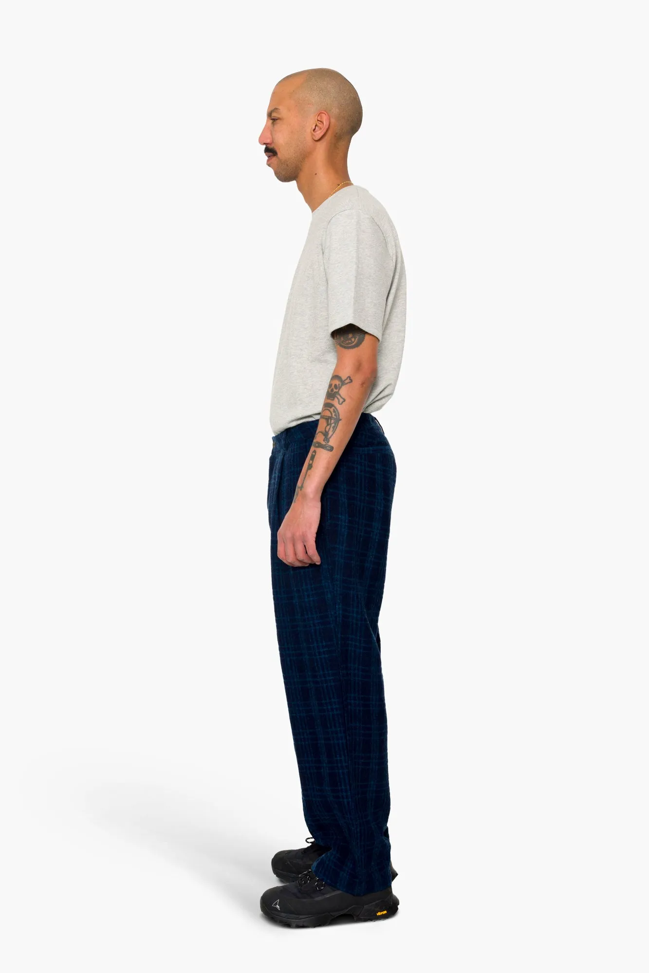 Wide Fit Trouser - Indigo Wool Check sold by Folk product image thumbnail 4