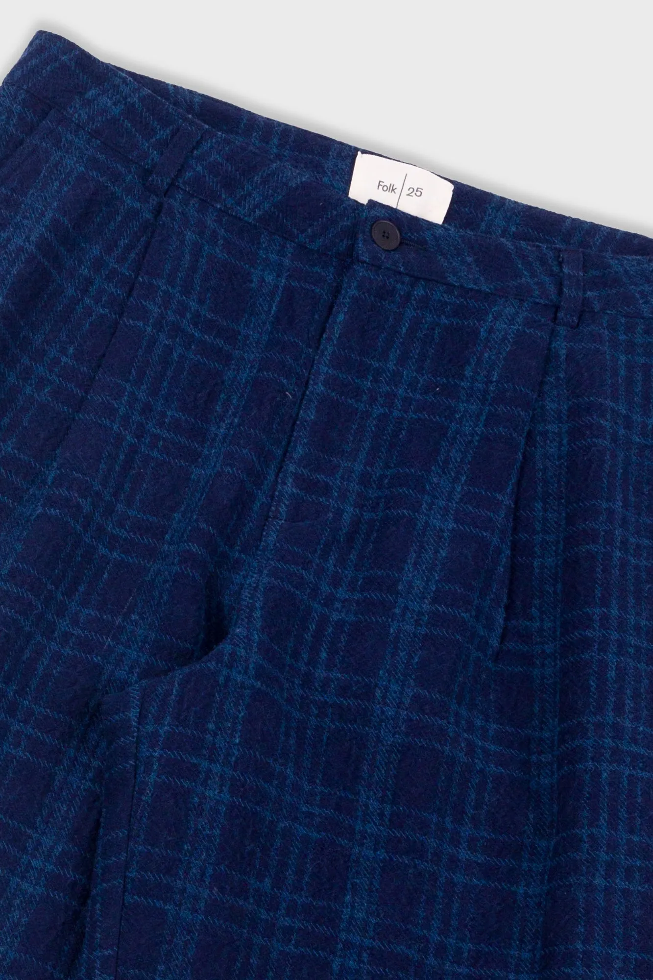 Wide Fit Trouser - Indigo Wool Check sold by Folk product image thumbnail 5