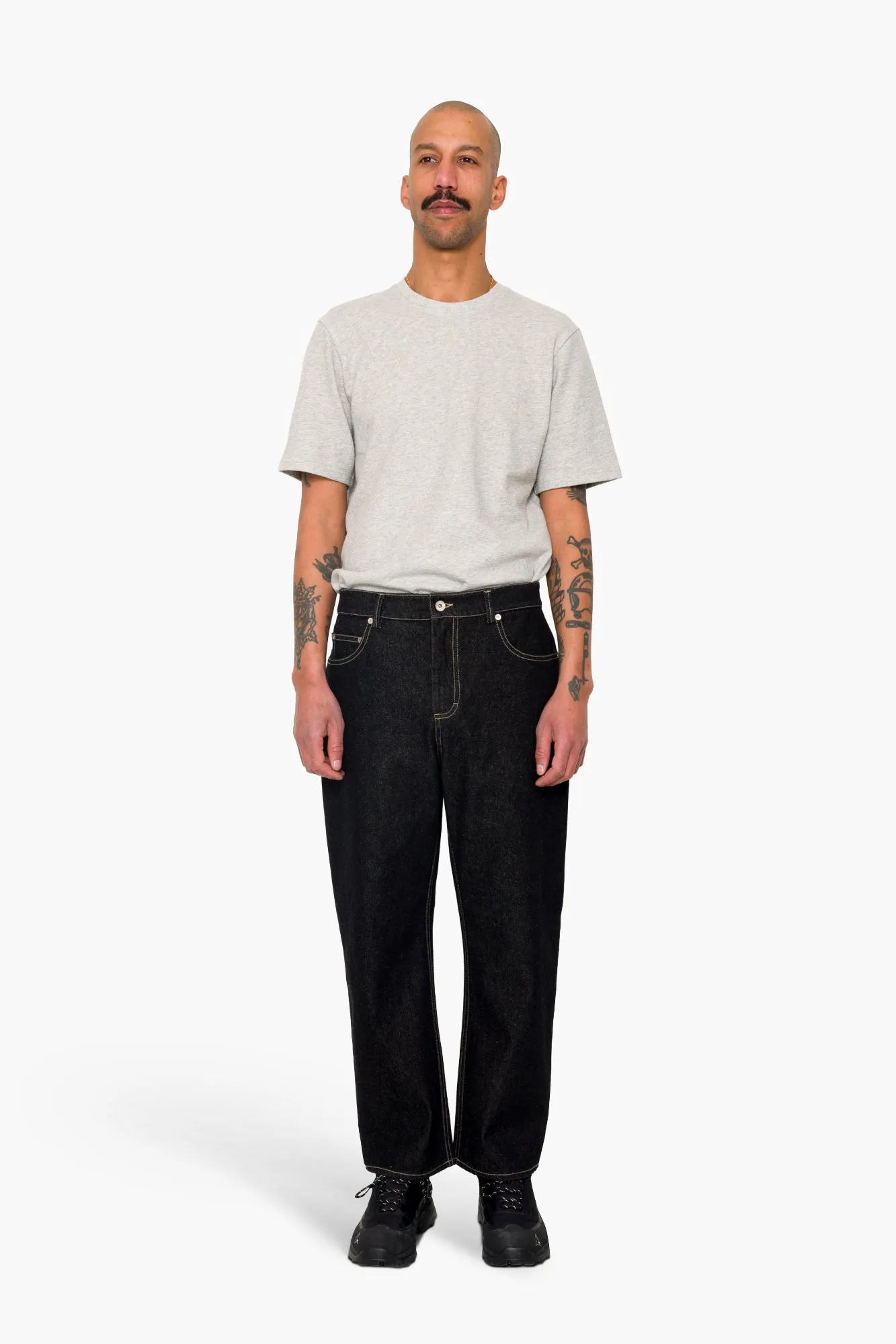 Barrel Leg Trouser - Black Denim sold by Folk product image thumbnail 2