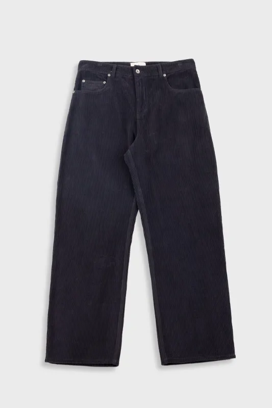 Barrel Leg Trouser - Smoke Grey Chunky Cord made by Folk