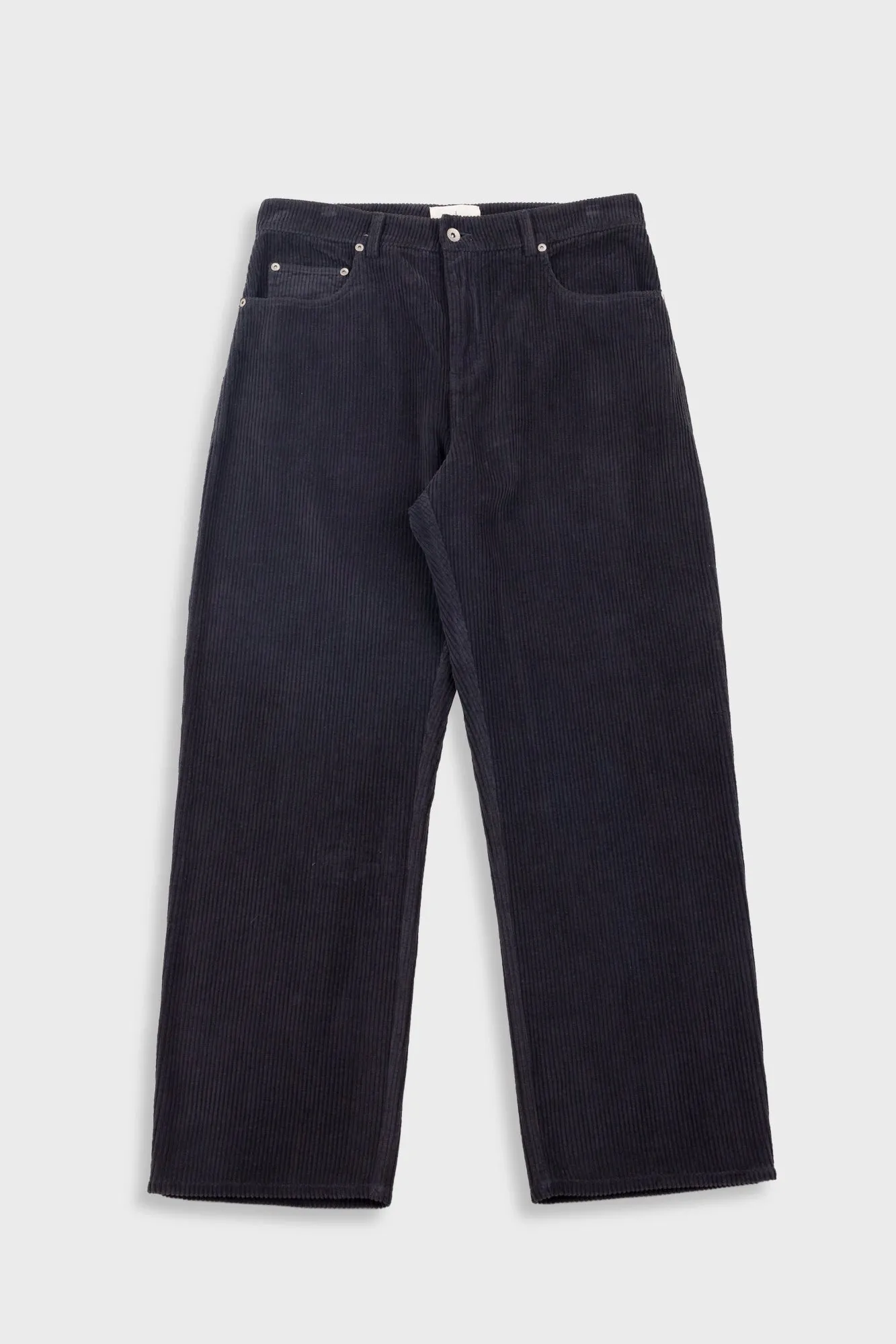 Barrel Leg Trouser - Smoke Grey Chunky Cord sold by Folk