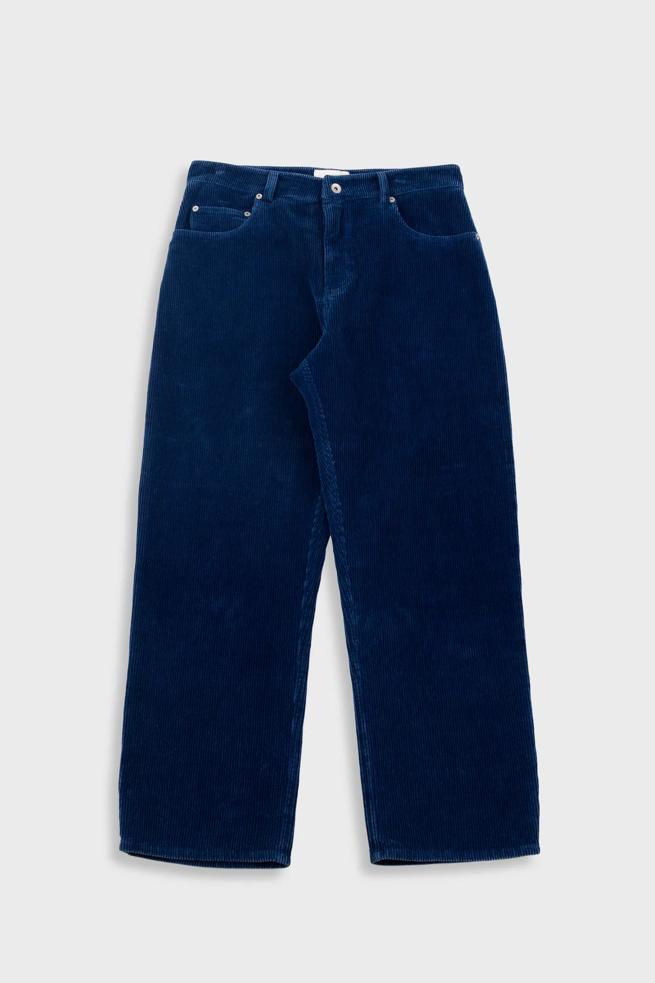 Barrel Leg Trouser - Washed Indigo Cord sold by Folk