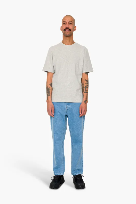 Short Sleeve Textured T-Shirt - Light Grey Melange made by Folk