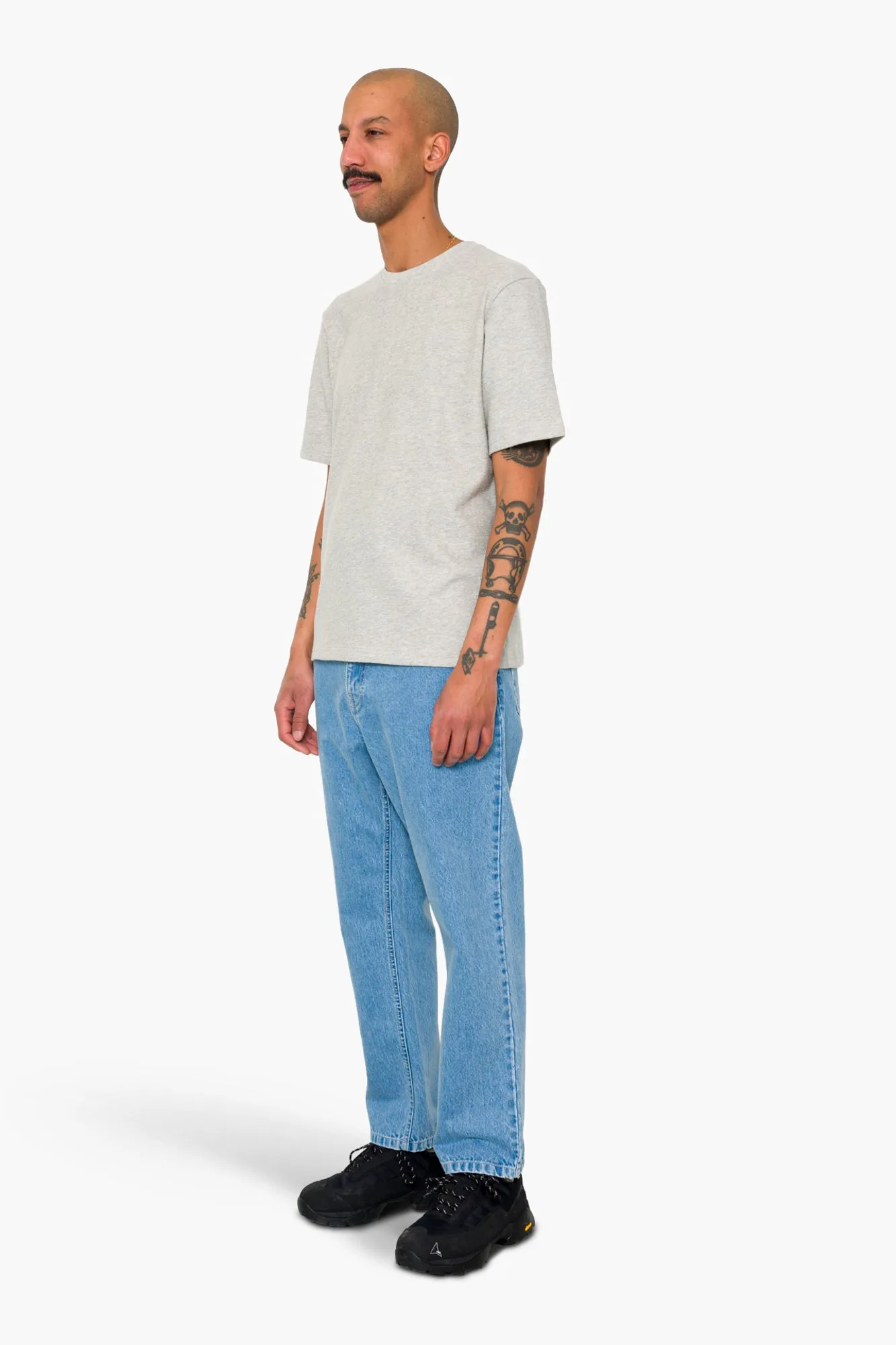 Short Sleeve Textured T-Shirt - Light Grey Melange sold by Folk product image thumbnail 3