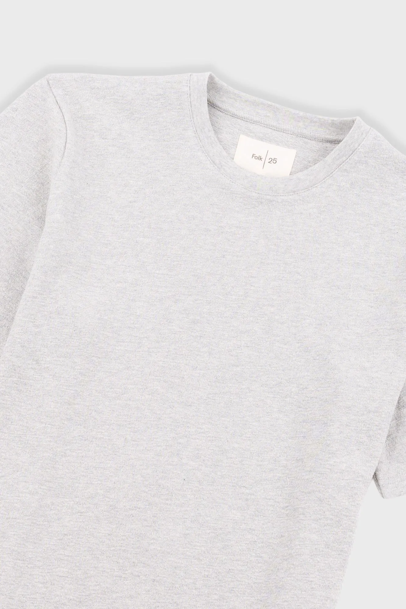 Short Sleeve Textured T-Shirt - Light Grey Melange sold by Folk product image thumbnail 5