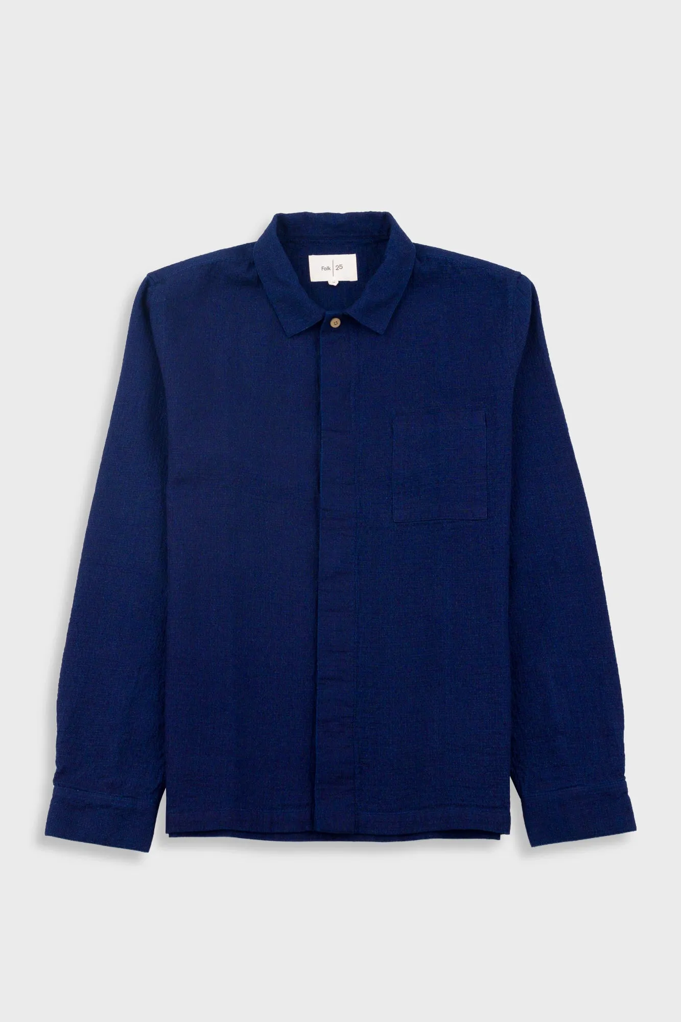 Patch Shirt - Indigo Doublecloth sold by Folk