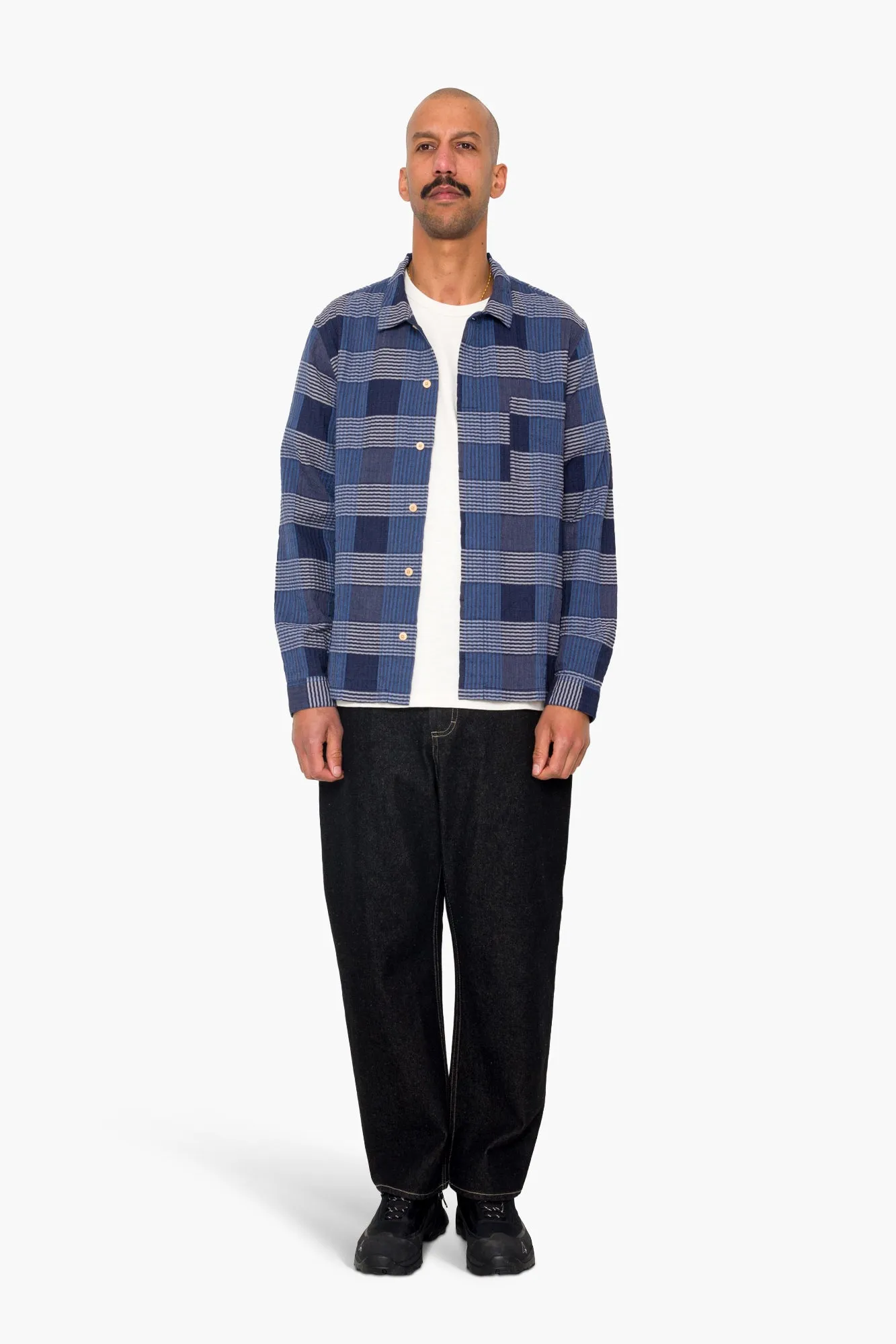 Patch Shirt - Blue Multicheck sold by Folk product image thumbnail 2