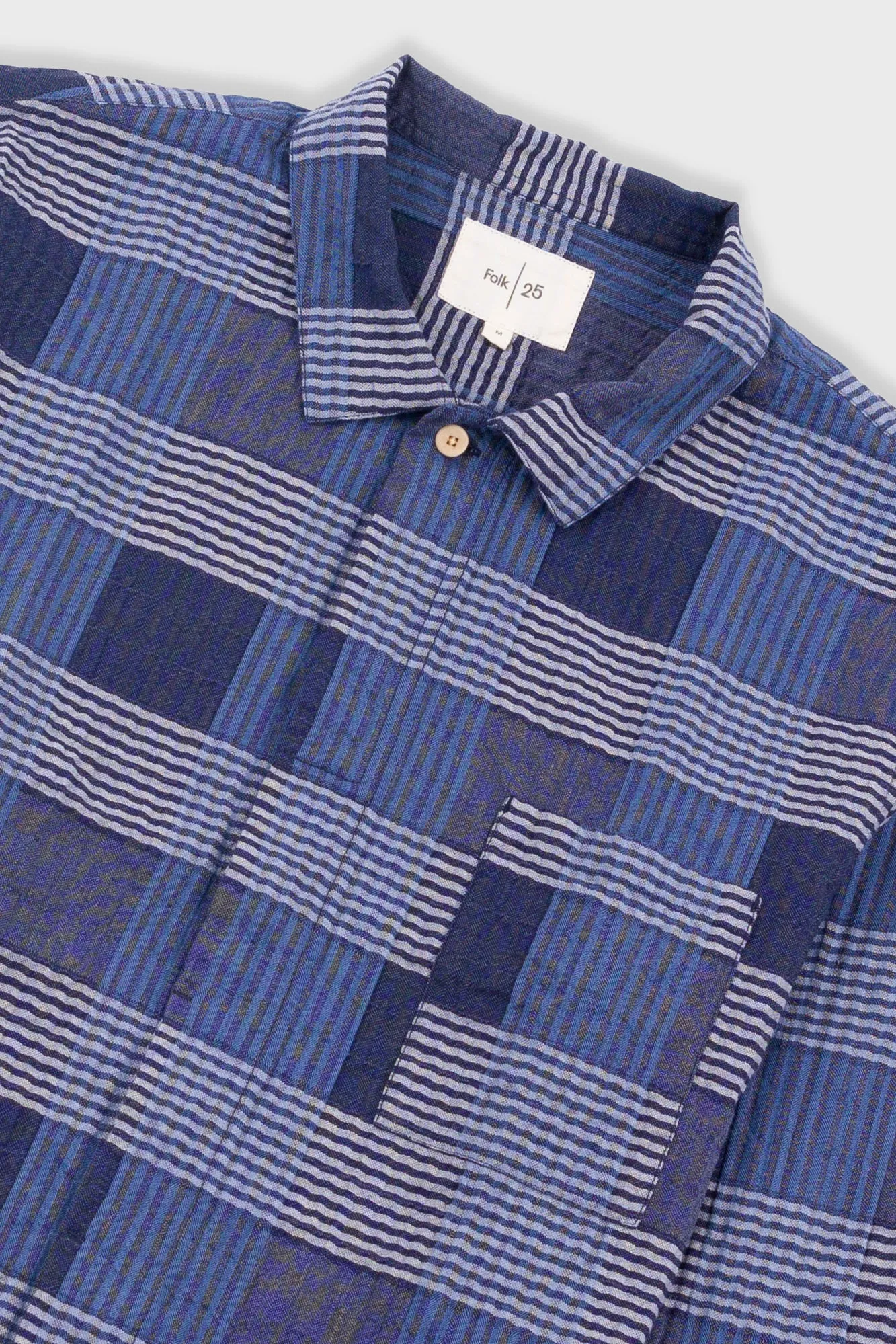 Patch Shirt - Blue Multicheck sold by Folk product image thumbnail 5