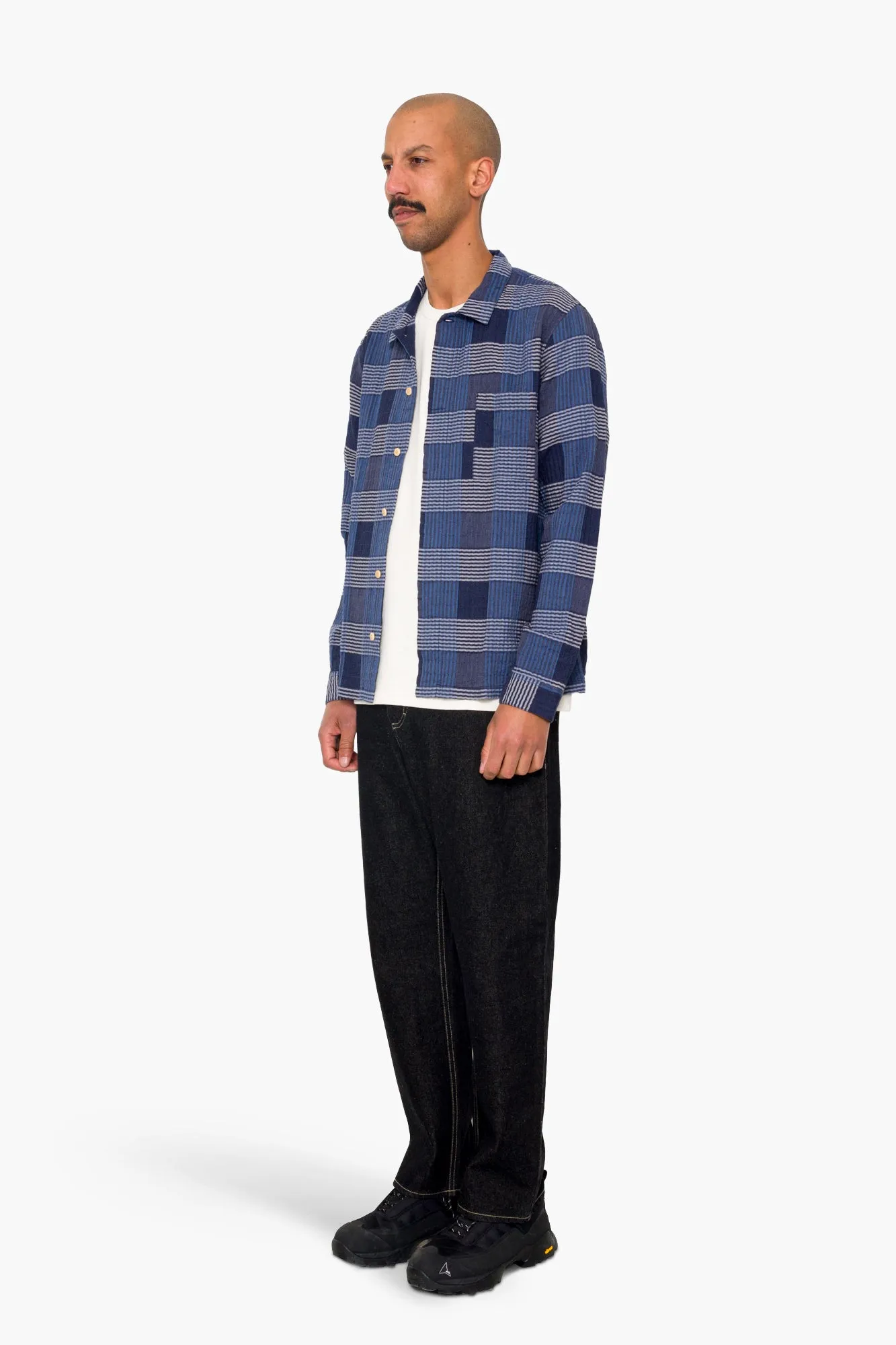 Patch Shirt - Blue Multicheck sold by Folk product image thumbnail 3