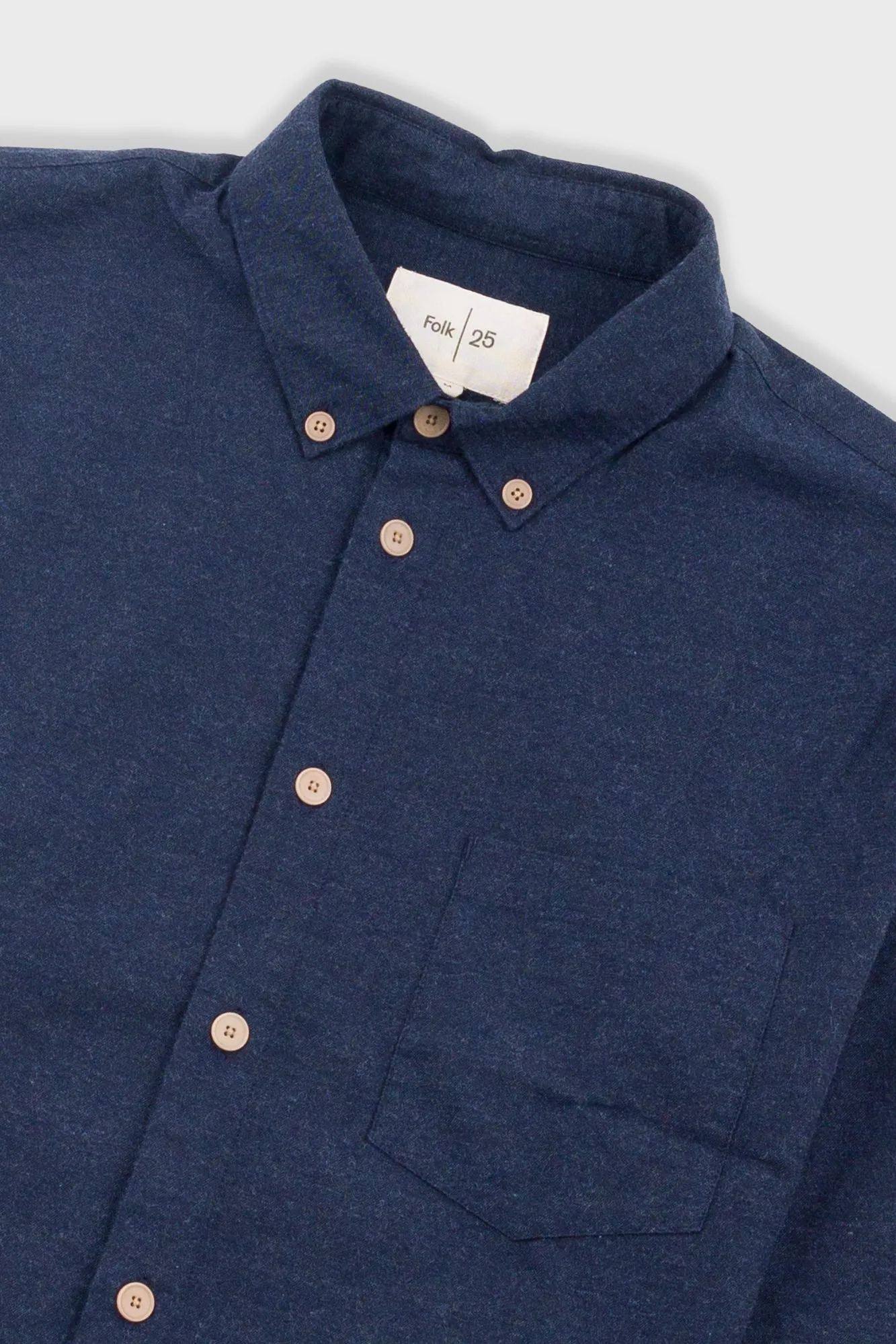 Relaxed Fit Shirt - Navy Melange Flannel sold by Folk product image thumbnail 5