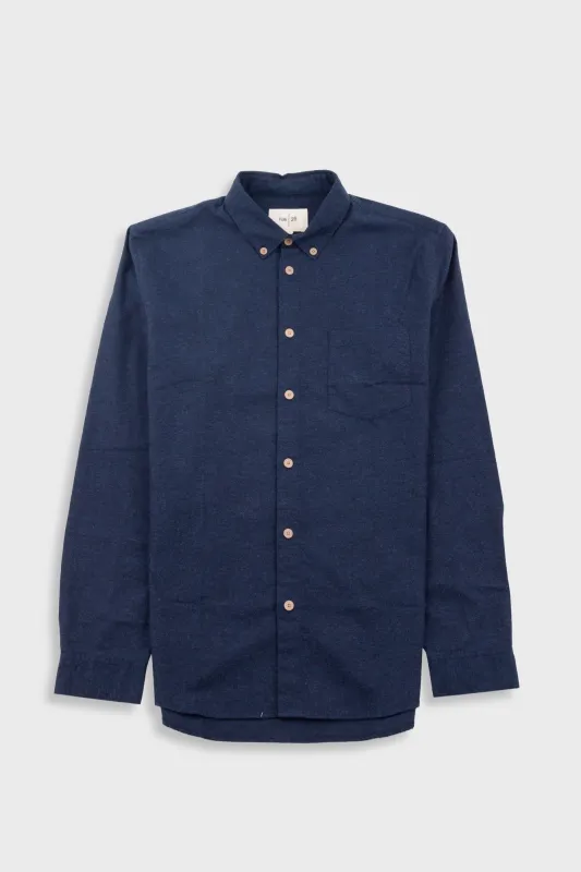 Relaxed Fit Shirt - Navy Melange Flannel sold by Folk