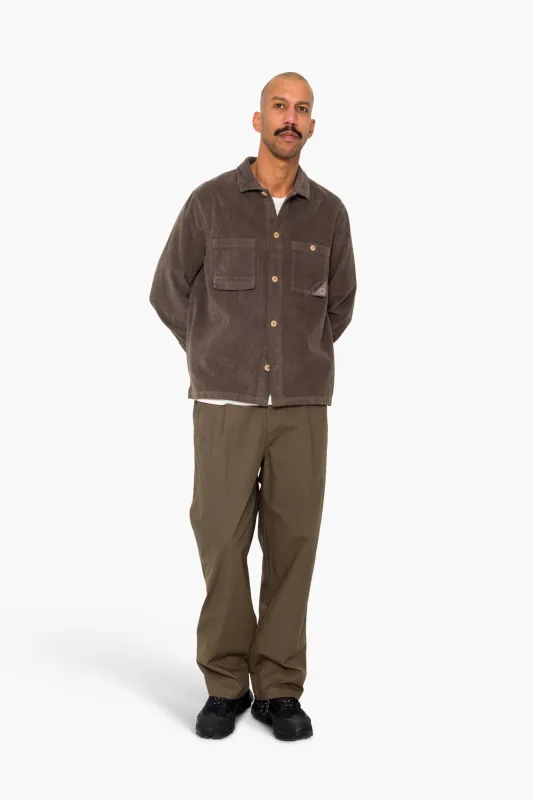 Anniversary Patch Overshirt - Rich Brown Chunky Cord sold by Folk