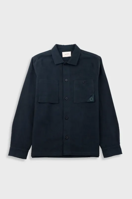 Anniversary Patch Overshirt - Deep Green Moleskin sold by Folk