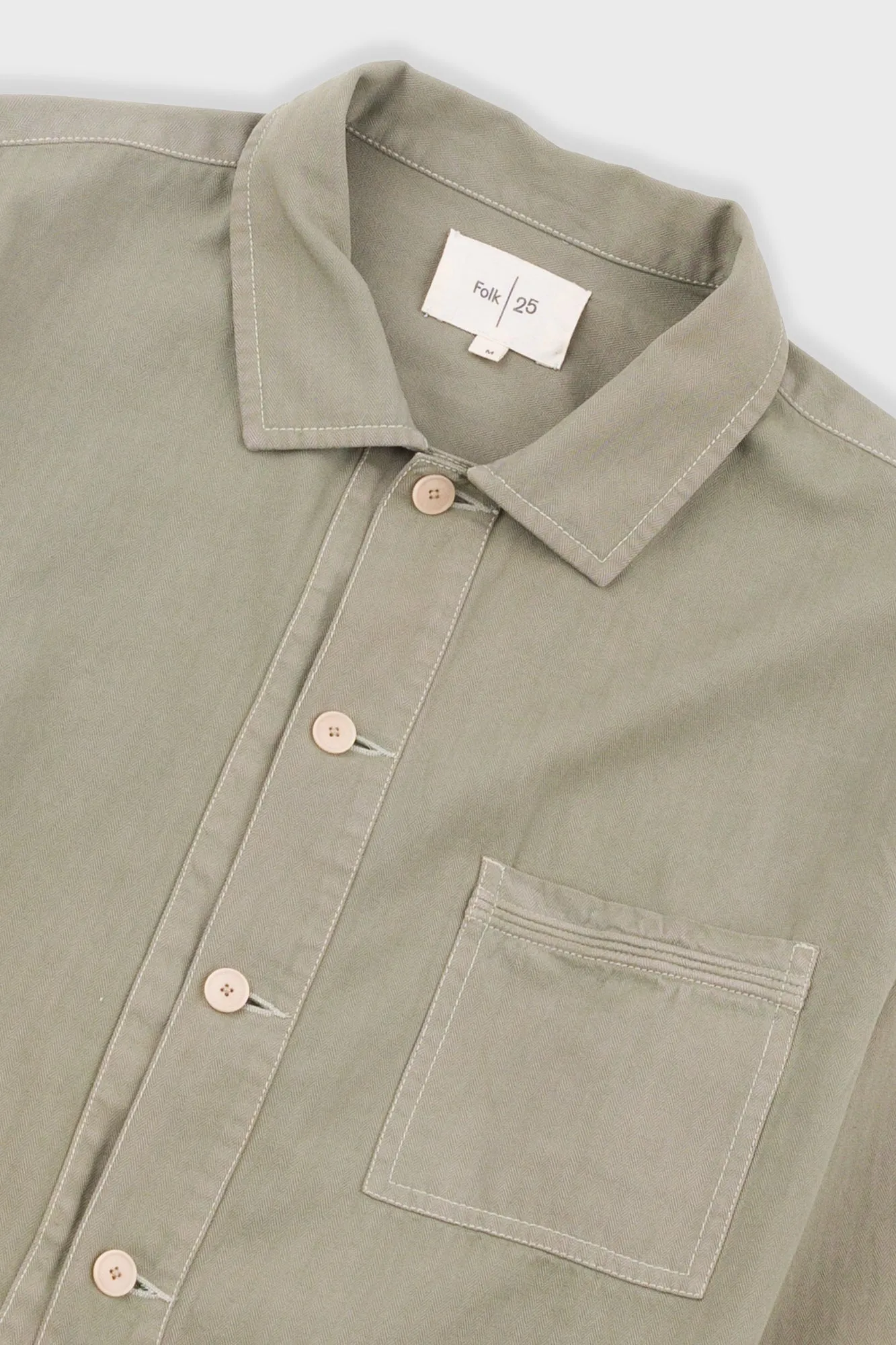Meyer Shirt Jacket - Silver Sage Herringbone sold by Folk product image thumbnail 5