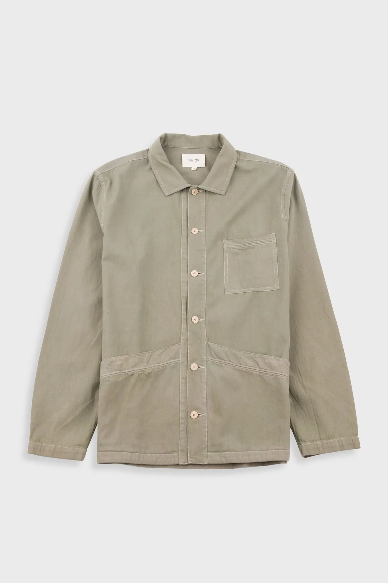 Meyer Shirt Jacket - Silver Sage Herringbone sold by Folk