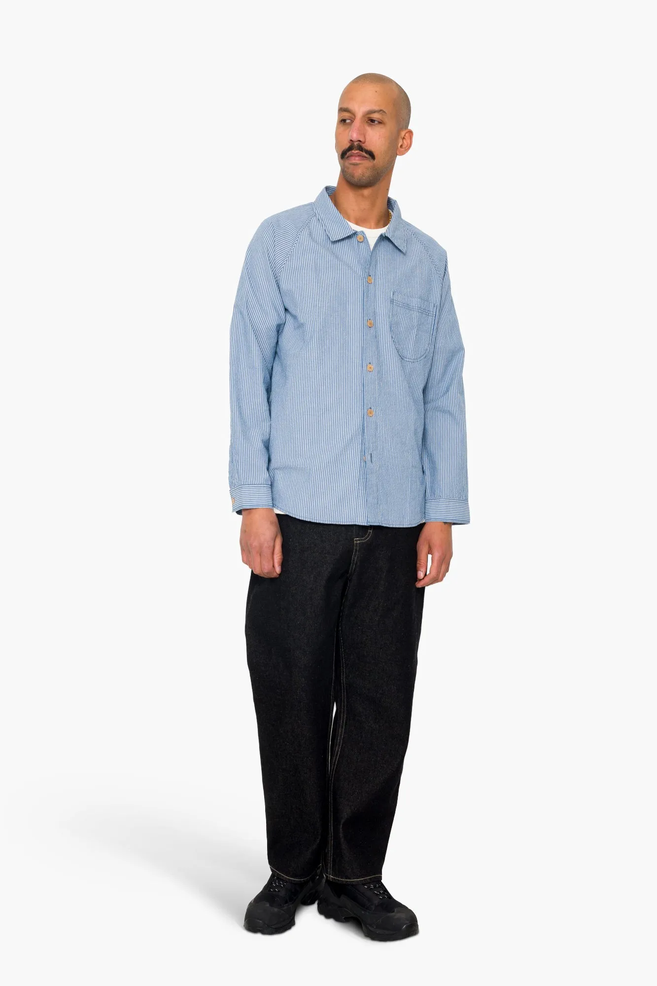 Raglan Shirt - Blue Crinkle Stripe sold by Folk product image thumbnail 2