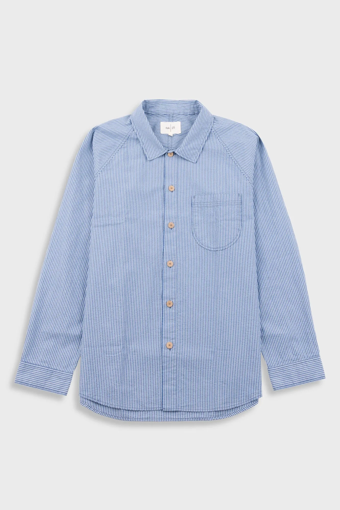 Raglan Shirt - Blue Crinkle Stripe sold by Folk