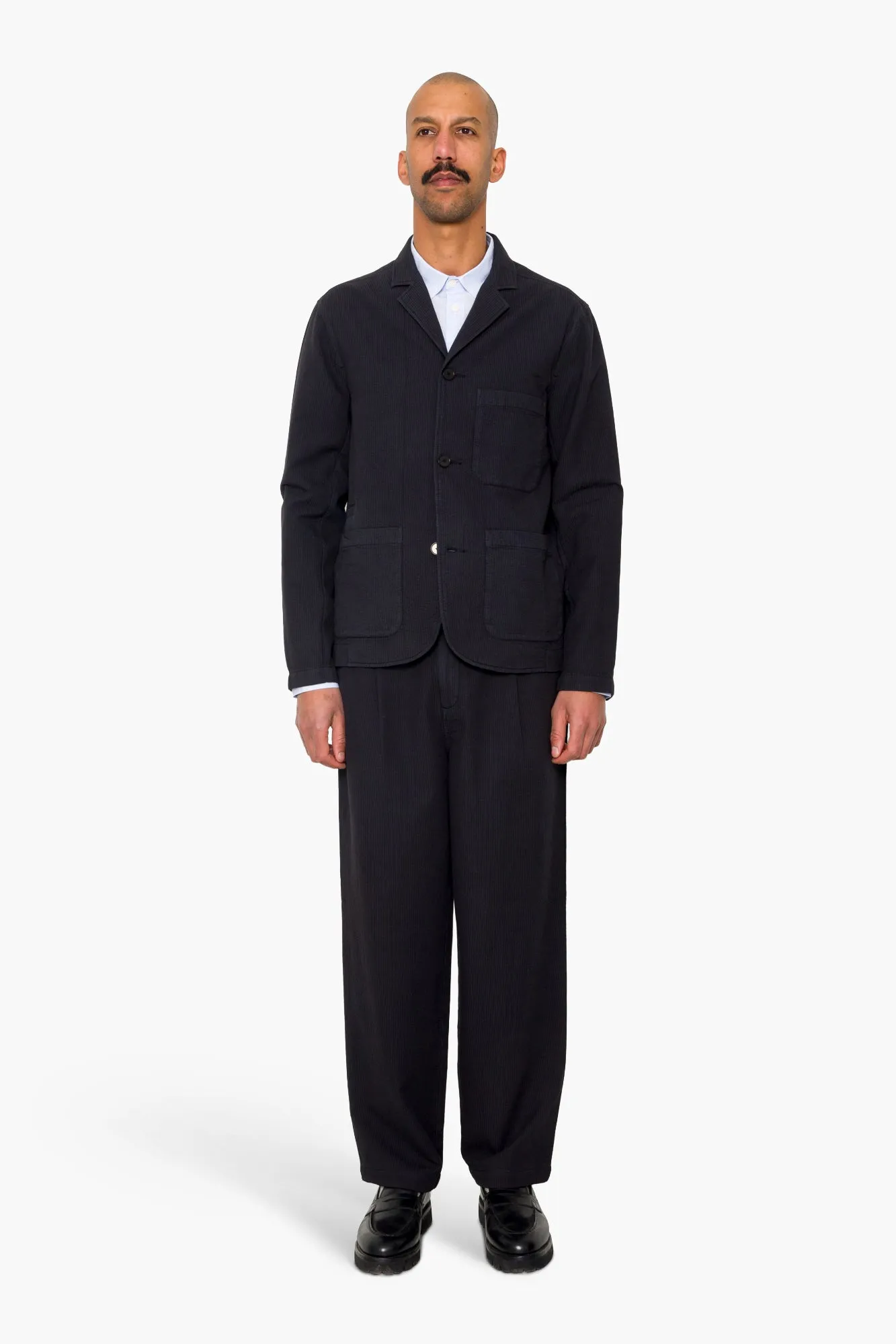 Wide Fit Blazer - Soft Black Topstitch sold by Folk product image thumbnail 2