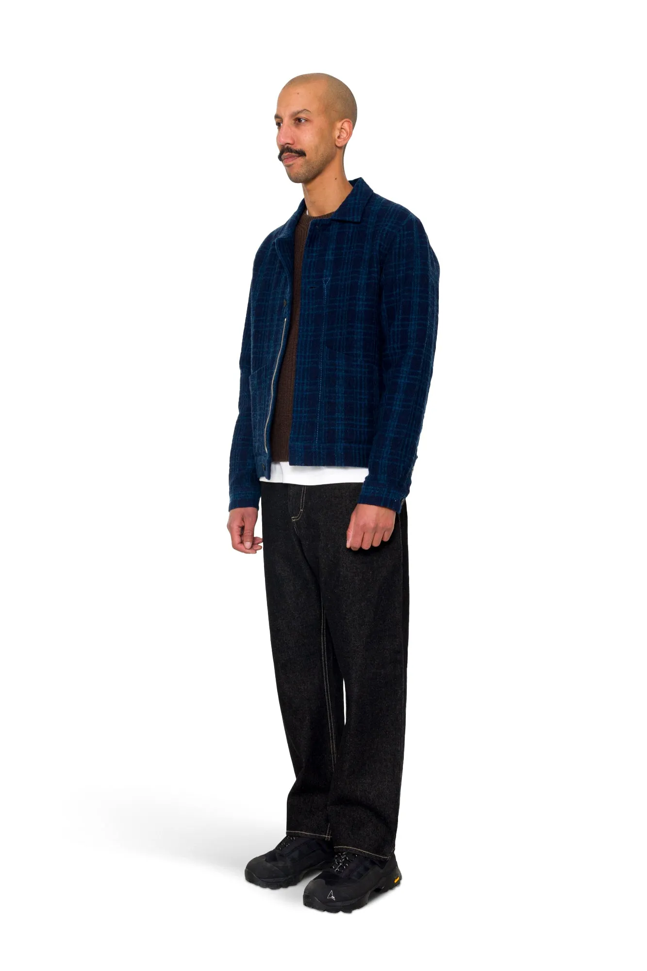 Chain Jacket - Indigo Textured Check sold by Folk product image thumbnail 3
