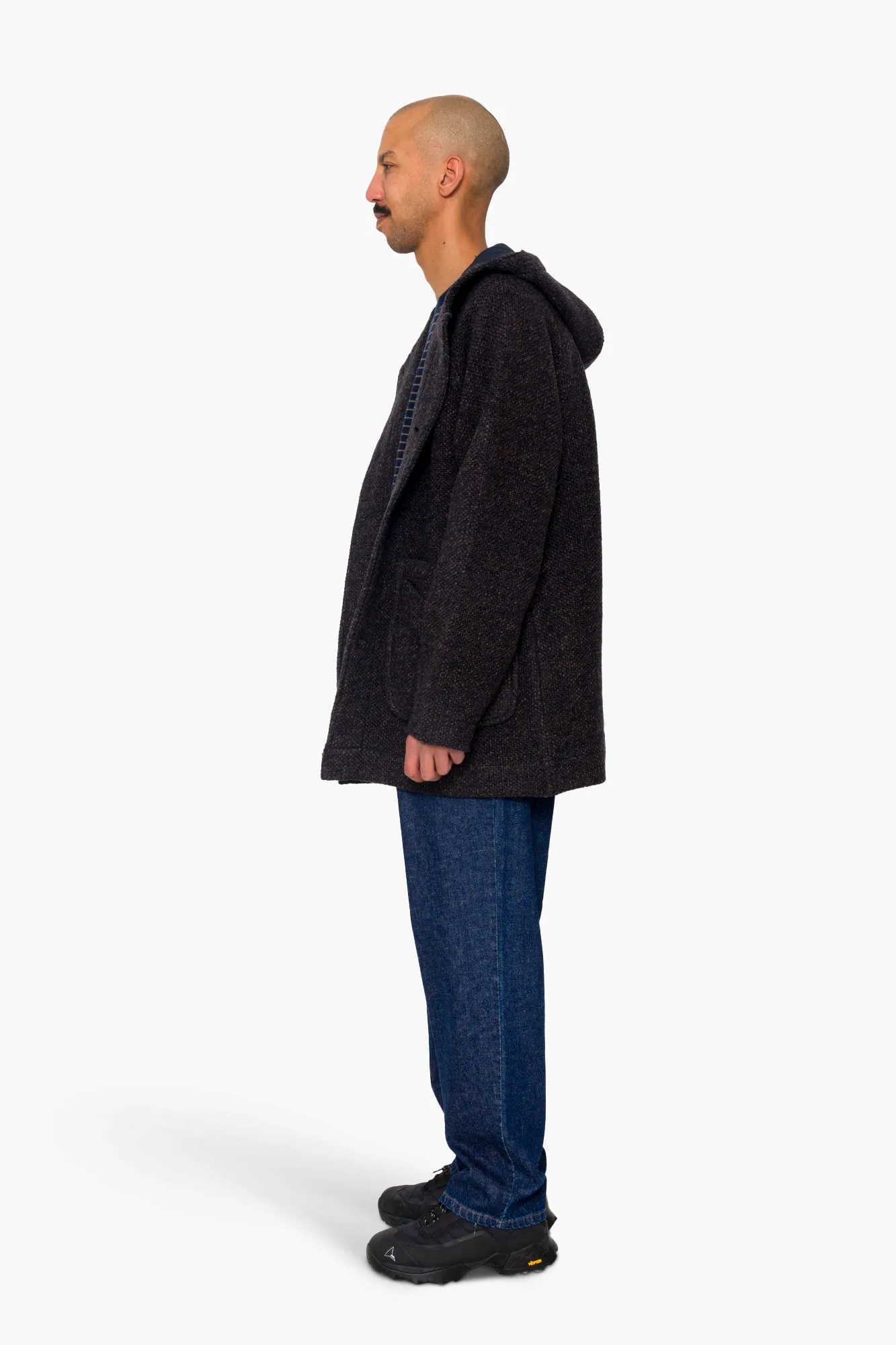 Hooded Car Coat - Navy Brown Texture sold by Folk product image thumbnail 3