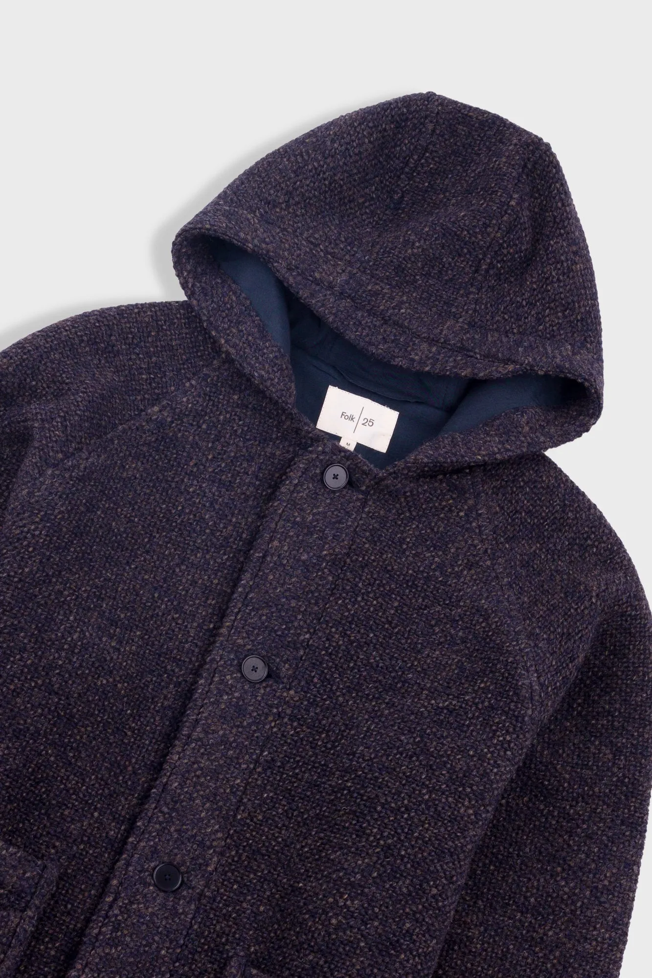 Hooded Car Coat - Navy Brown Texture sold by Folk product image thumbnail 4