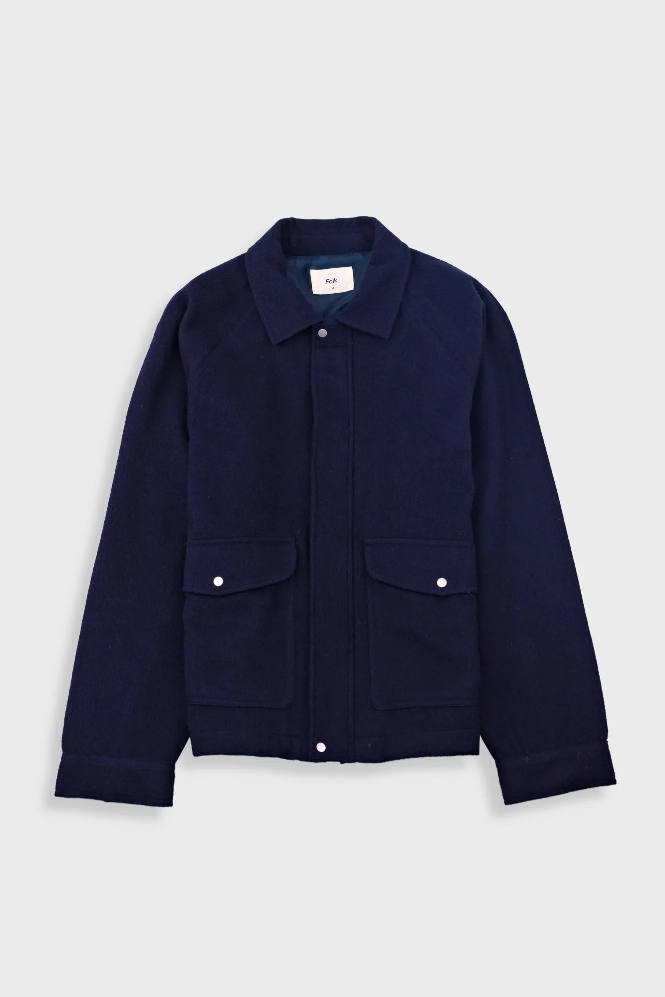 Cropped Winter Coat - Navy Brushed Wool sold by Folk