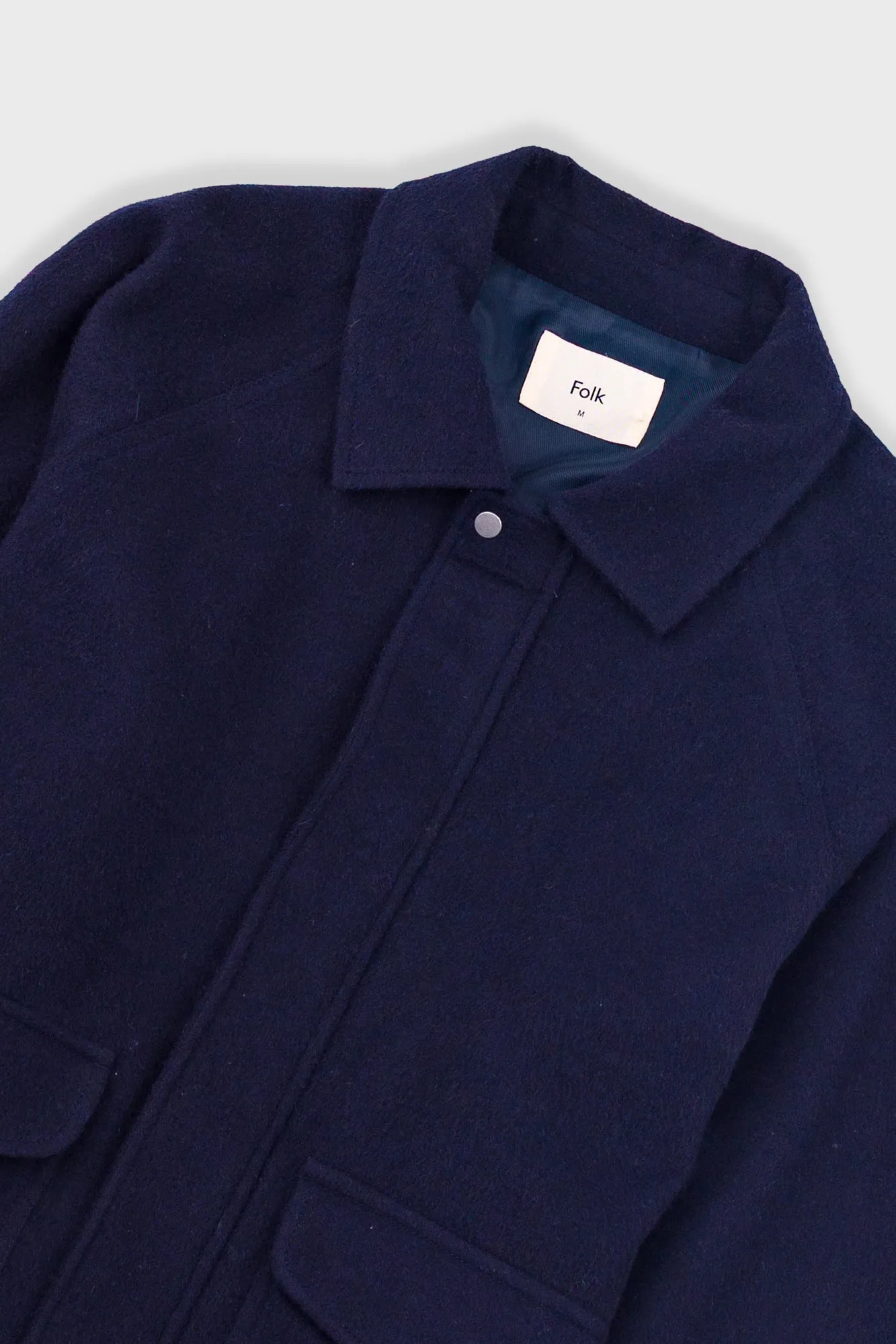 Cropped Winter Coat - Navy Brushed Wool sold by Folk product image thumbnail 5