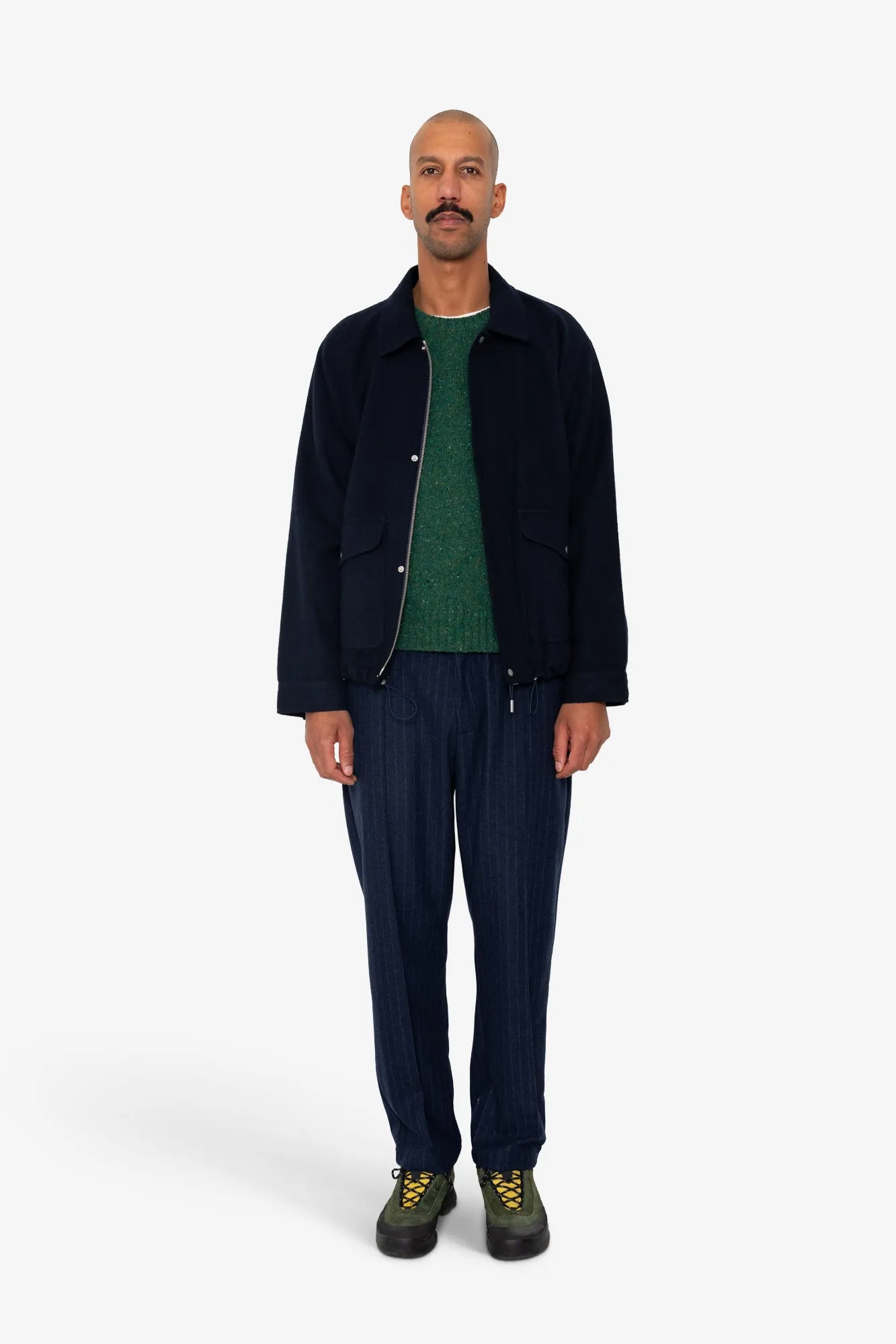 Cropped Winter Coat - Navy Brushed Wool sold by Folk product image thumbnail 2